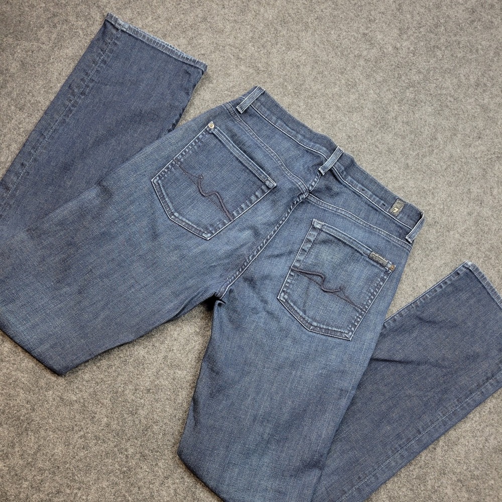7 For All Mankind Jeans Womens 29 Blue Denim Stretch Standard Fit Straight Leg